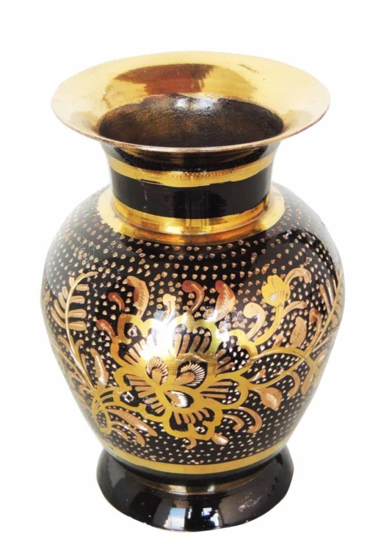 Brass Flower Pot for Home and Garden, 5.5 inch, design F565-A