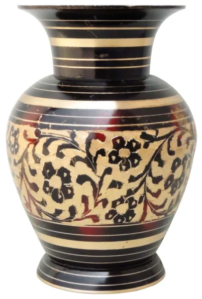 Brass Flower Pot for Home and Garden, 5.5 inch, design F328-A, brass, Vedikcraft Moradabad