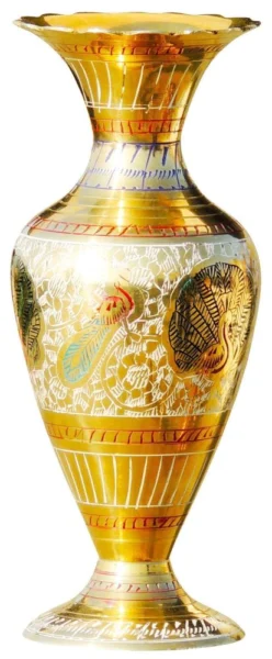 Brass Flower Pot for Home and Garden, 7.5 inch, design F148-B, brass, Vedikcraft Moradabad