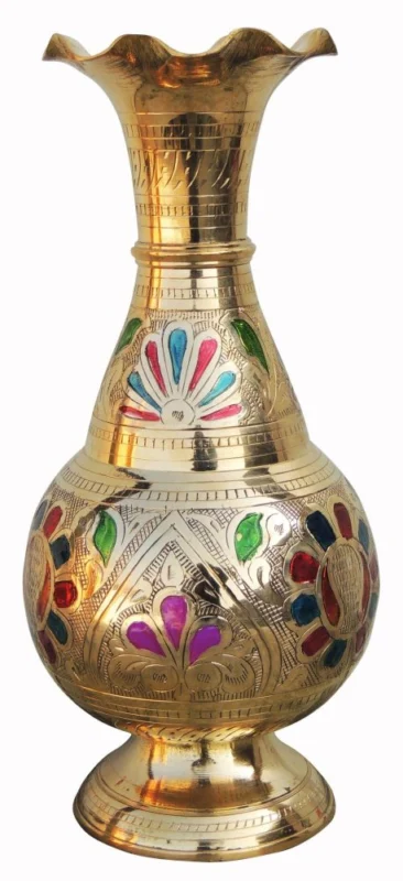 Brass Flower Pot for Home and Garden, 10.3 inch, 800 g