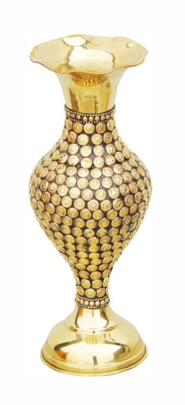 Brass Flower Pot for Home and Garden, 13 inch, 540 g