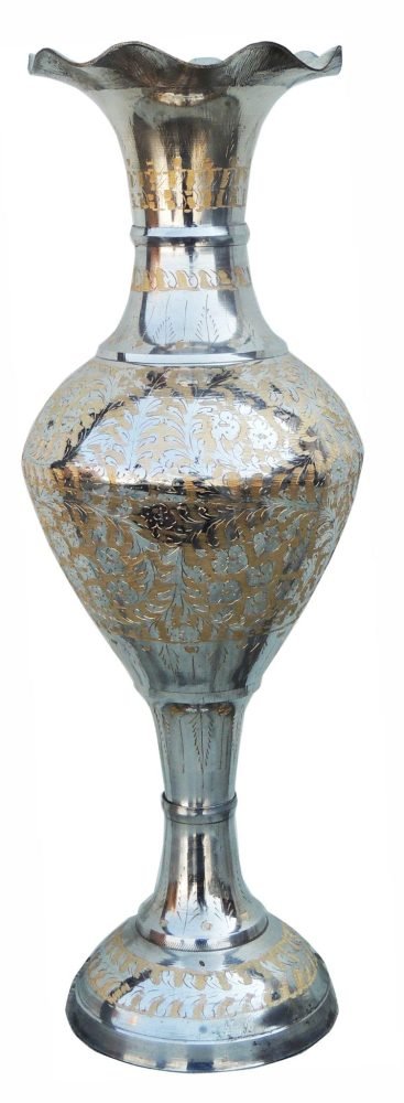 Brass Flower Pot for Home and Garden, 18 inch, brass, Vedikcraft Moradabad