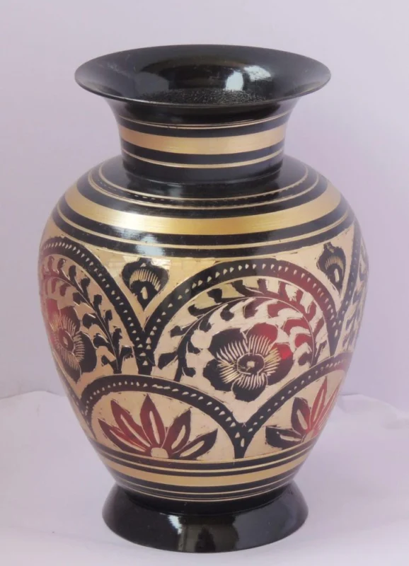 Brass Flower Pot for Home and Garden, 7.4 inch, design F660-H