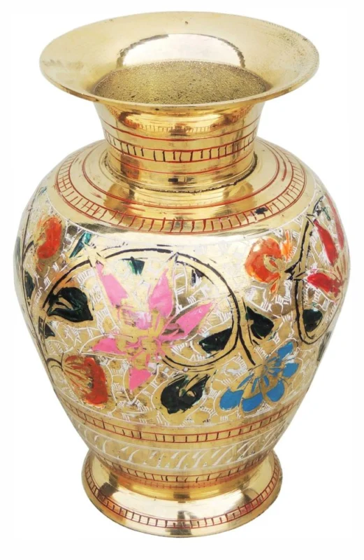 Brass Flower Pot for Home and Garden, 7 inch, 630 g