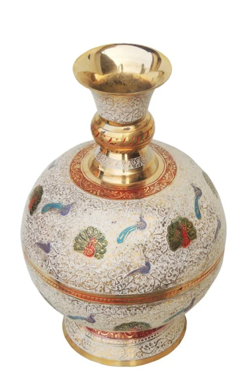 Brass Flower Pot for Home and Garden, 11.5 inch, design F408-B