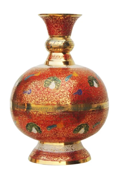 Brass Flower Pot for Home and Garden, 11.5 inch, design F408-A, brass, Vedikcraft Moradabad