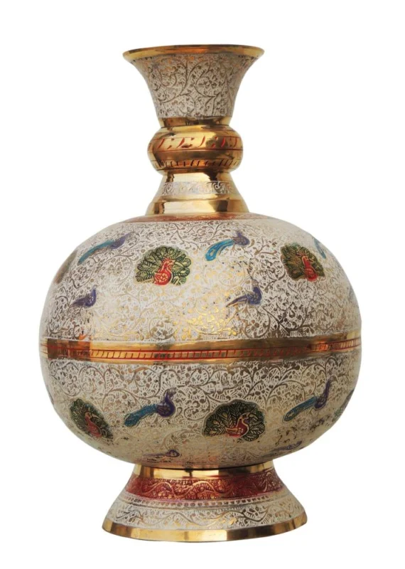 Brass Flower Pot for Home and Garden, 11.5 inch, design F408-B