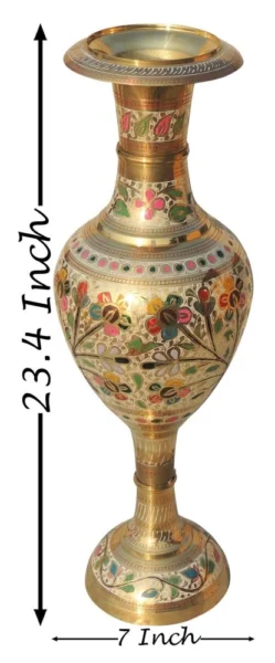 Brass Flower Pot for Home and Garden, 23.4 inch, 2.96 kg, brass, Vedikcraft Moradabad