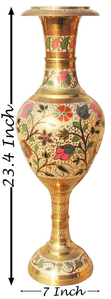 Brass Flower Pot for Home and Garden, 23.4 inch, brass, Vedikcraft Moradabad