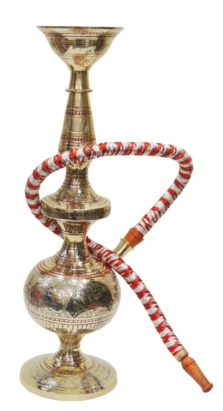 Brass Hookah Hukka Fancy, 13 inch, brass, Vedikcraft Moradabad