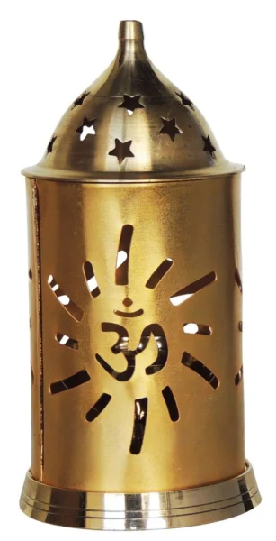 Brass Table Oil Lamp (Samai), 6.5 inch, 200 g, brass, Vedikcraft Moradabad