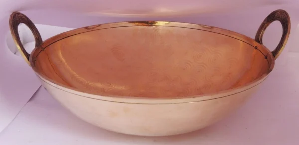 Brass Kadhai, 3.25 Litre, 6.4 inch, brass, Vedikcraft Moradabad