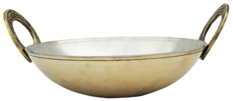 Brass Kadhai with Kalai (Tin Coated), 1 Litre (Work), 4.5 inch