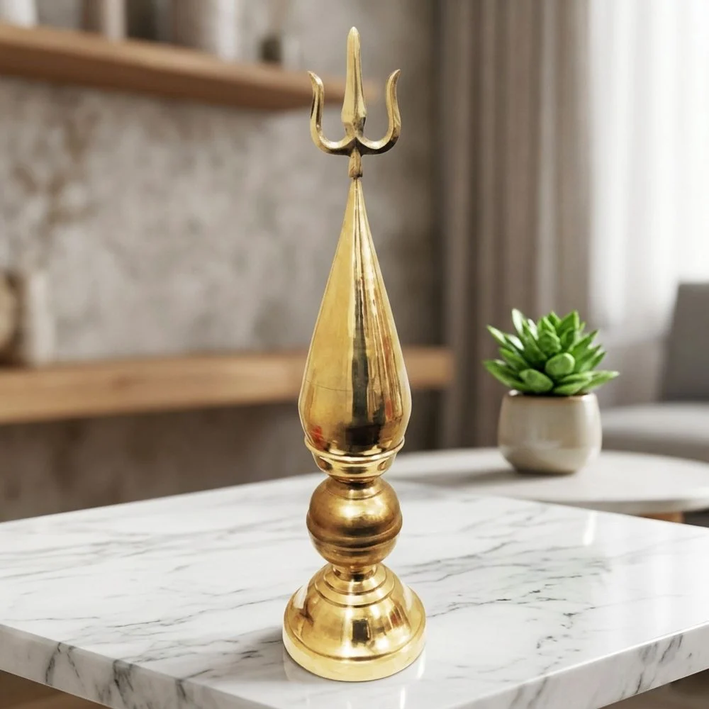 Brass Trishul for Pooja, 22 inch, 2 kg, brass, Vedikcraft Moradabad