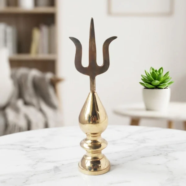 Brass Trishul for Pooja, 7.1 inch, brass, Vedikcraft Moradabad