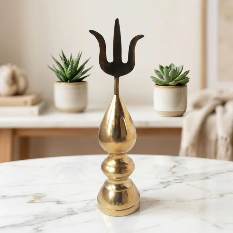 Brass Trishul for Pooja, 12 inch (No. 5)