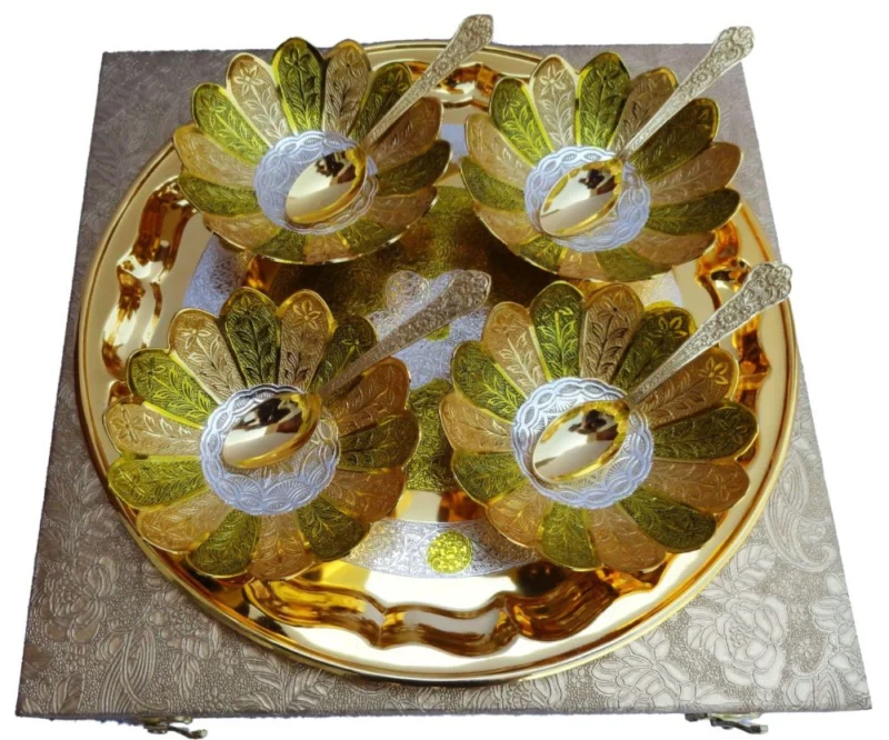 Brass Bowl, 5 inch, Set of 9