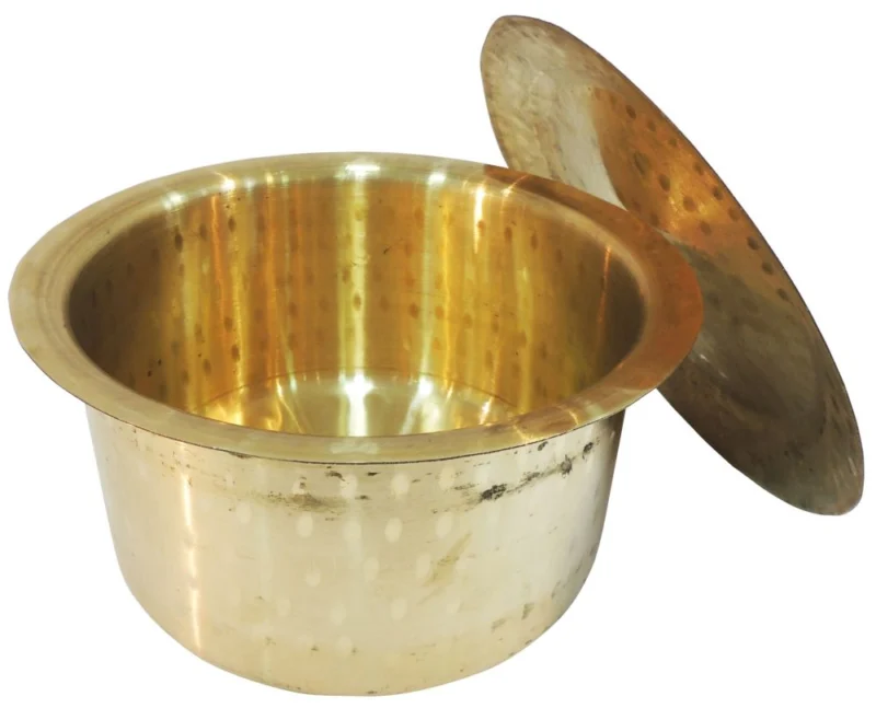 Brass Tope with Lid (Bhagona), 5.5 inch