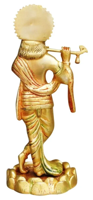 Krishna Ji with Flute Idol in Brass, 11 inch, 1.96 kg