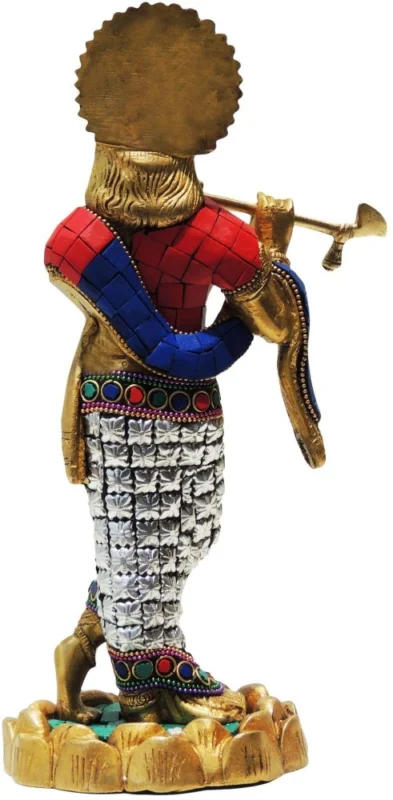 Krishna Ji with Flute Idol in Brass, 11 inch, 2.17 kg