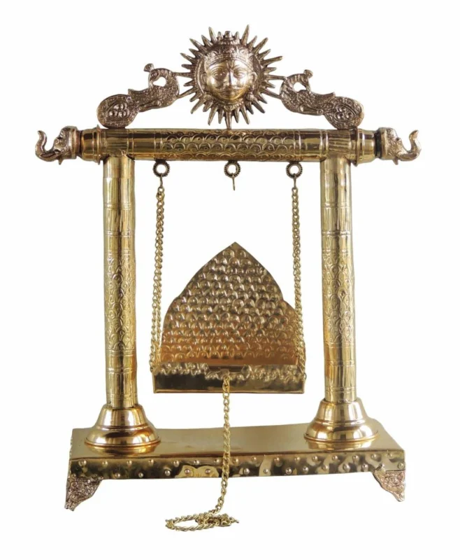 Laddu Gopal Jhula Idol in Brass, on Jhula, 22 inch – for Temple and Entrance