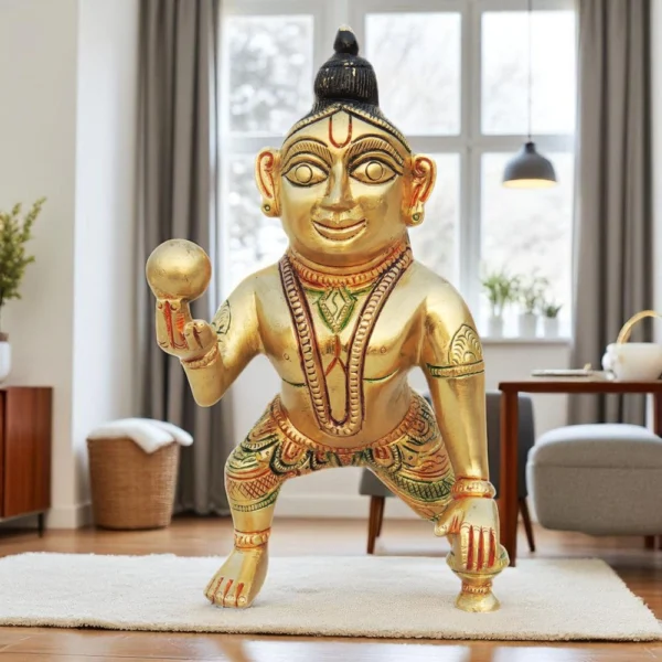 Laddu Gopal Idol in Brass, 1.5 inch, brass, Vedikcraft Moradabad