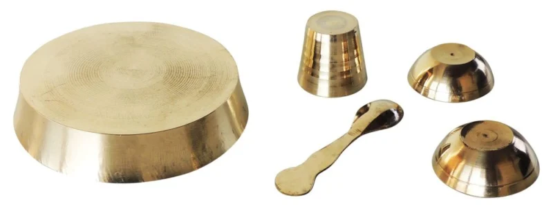 Brass Pooja Thali Set (Laddu Gopal), 4 inch