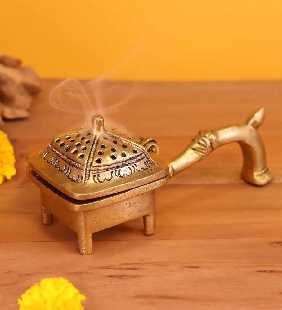 Brass Loban Dan for Pooja, 2.5 inch, brass, Vedikcraft Moradabad
