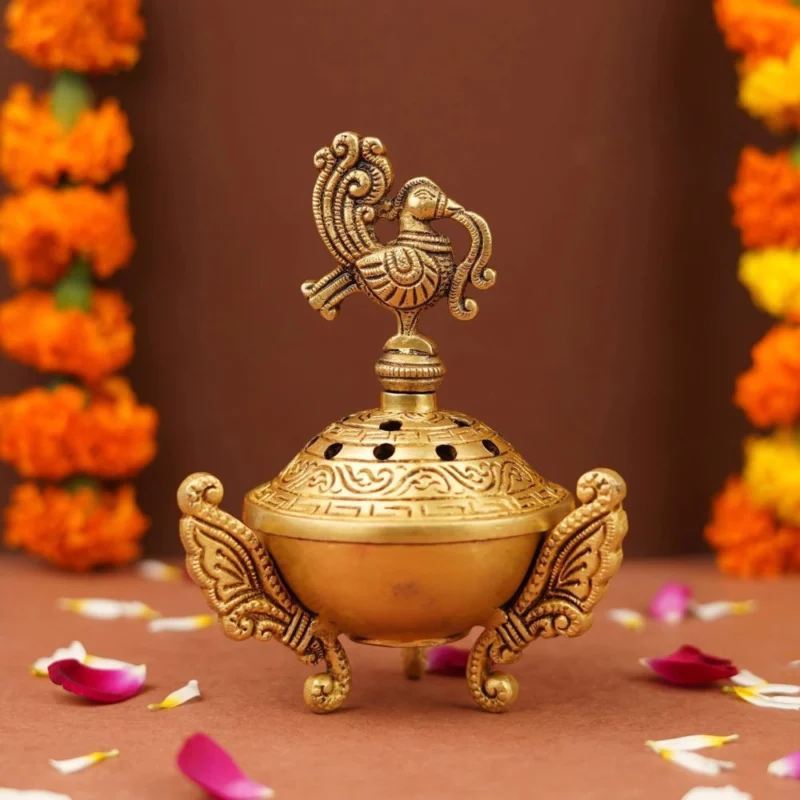 Brass Loban Dan for Pooja, 2.6 inch