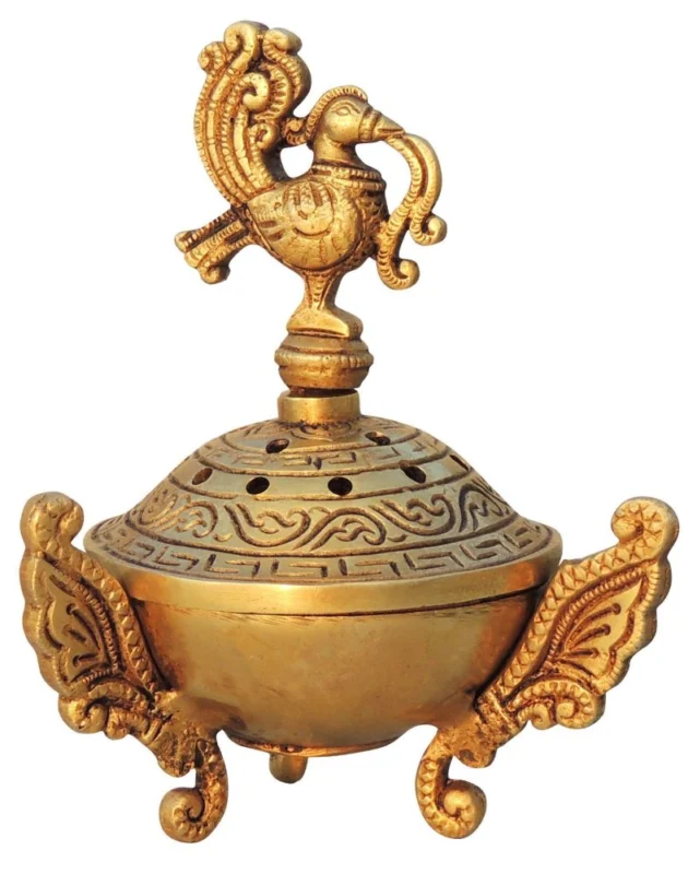 Brass Loban Dan for Pooja, 2.6 inch