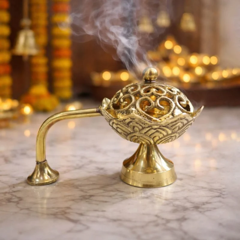 Brass Loban Dan for Pooja, 4 inch, 220 g