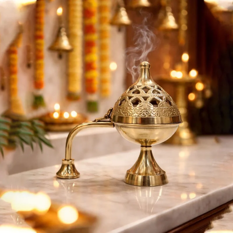 Brass Loban Dan for Pooja, 230 g