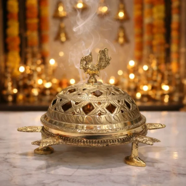 Brass Loban Dan for Pooja, 5 inch, 500 g, brass, Vedikcraft Moradabad