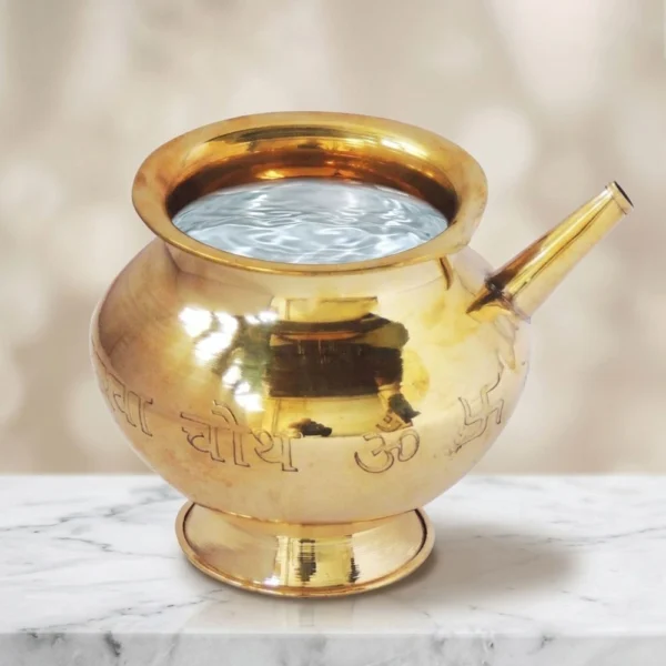 Brass Lota for Pooja, 3.5 inch, brass, Vedikcraft Moradabad