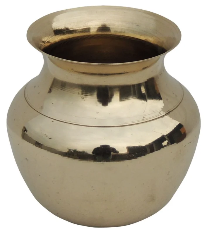 Brass Lota for Pooja, 440 ml, 4 inch (No. 5, Z187 F)
