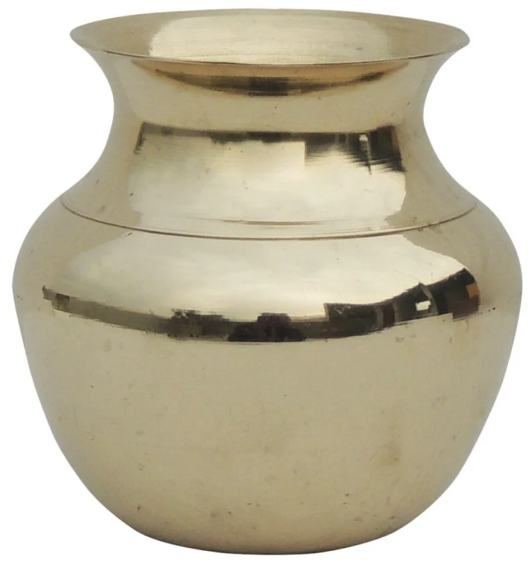 Brass Lota for Pooja, 440 ml, 4 inch (No. 5, Z187 F)