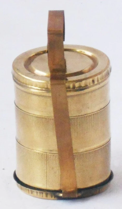 Brass Miniature Lunch Box Small, 3.5 inch, design Z370-C