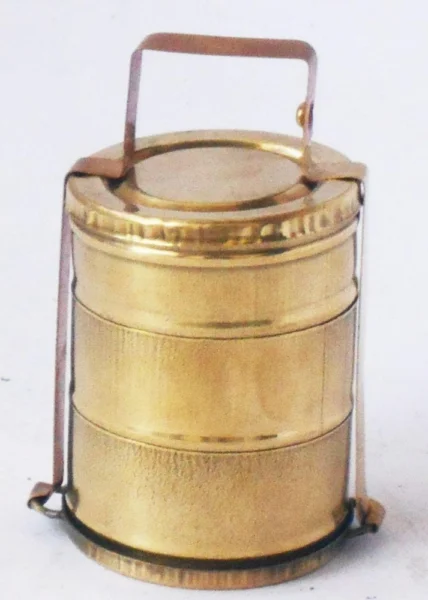 Brass Miniature Lunch Box Small, 3.5 inch, brass, Vedikcraft Moradabad
