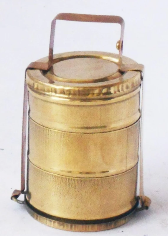 Brass Miniature Lunch Box Small, 3.5 inch, design Z370-C