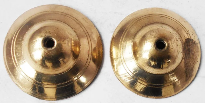 Brass Pooja Accessory for Pooja (Manjira), 1.1 inch, 160 g