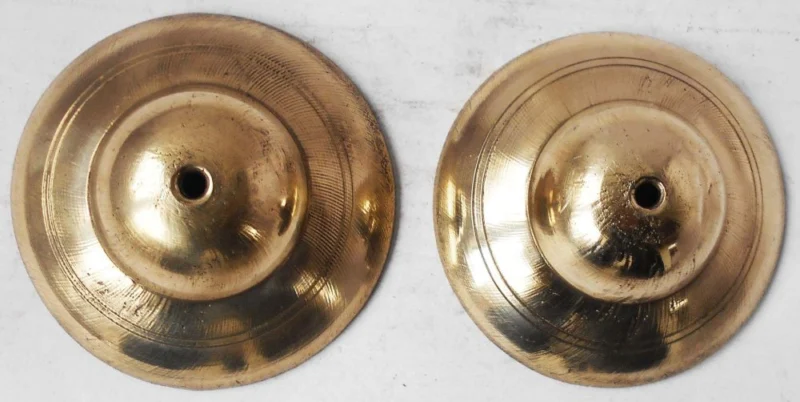 Brass Pooja Accessory for Pooja (Manjira), 1.1 inch, 30 g