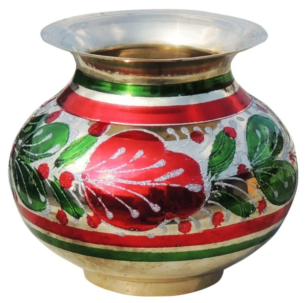 Brass Lota for Pooja, 1 Litre, 4.8 inch, brass, Vedikcraft Moradabad