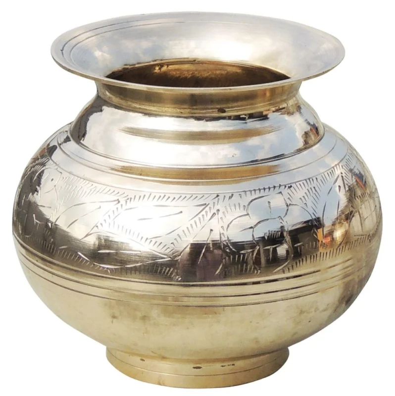 Brass Lota for Pooja, 780 ml, 4 inch (No. 8)