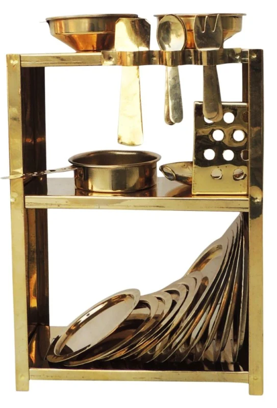 Brass Miniature Kitchen Set, 2.2 inch – Toy for Children