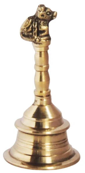 Brass Nandi Bell (Ghanti), 4.2 inch, brass, Vedikcraft Moradabad