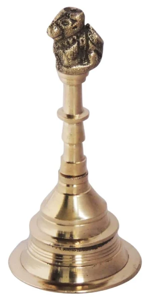 Brass Nandi Bell (Ghanti), 5 inch, brass, Vedikcraft Moradabad