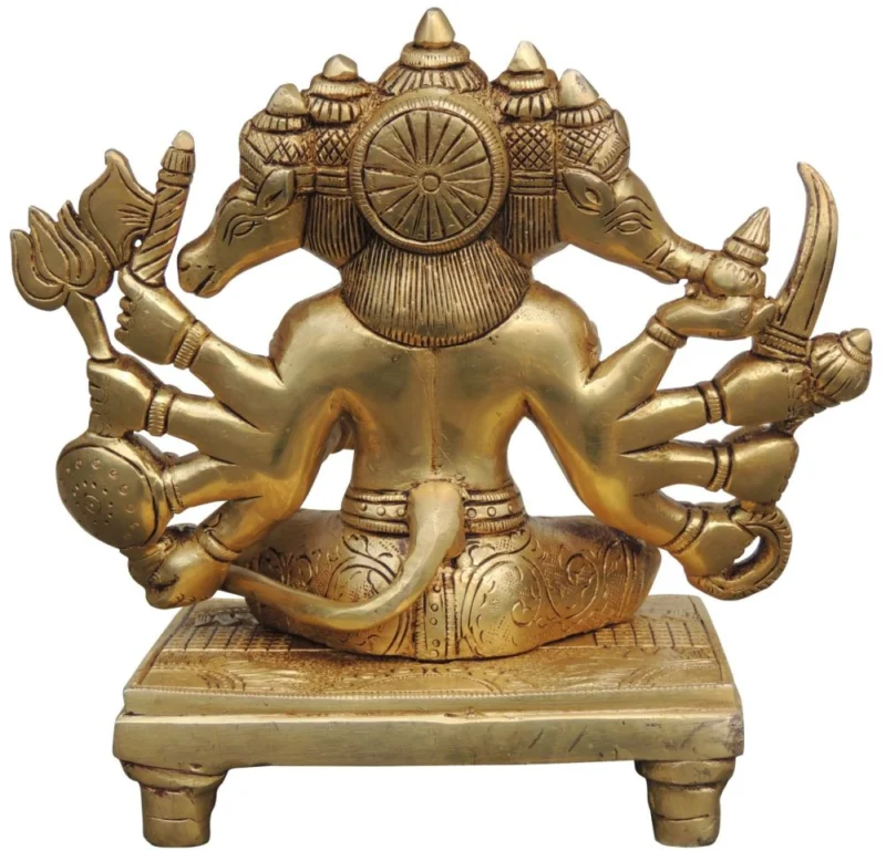 Hanuman Ji Idol in Brass (Panchmukhi), 7.3 inch