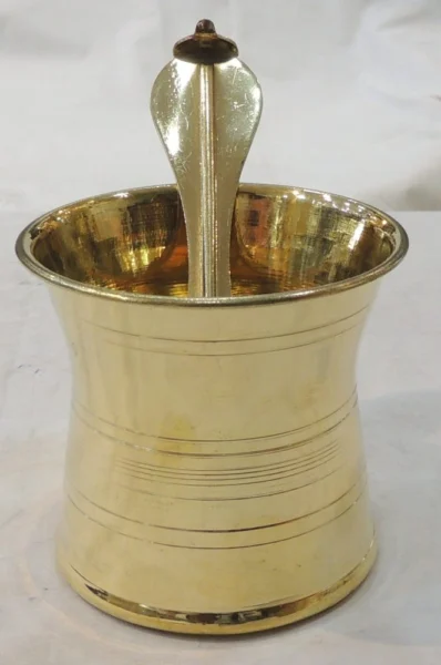 Brass Panchpatra for Pooja, 2.7 inch, brass, Vedikcraft Moradabad