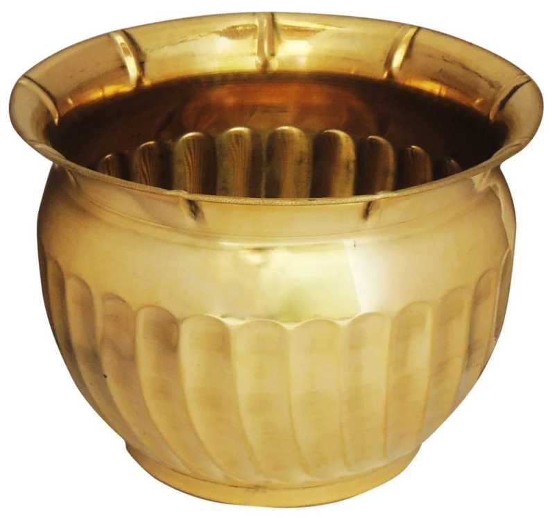 Brass Planter for Home and Garden (Gamala Diameter), 7 inch