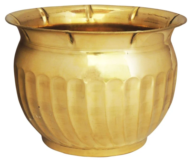 Brass Planter for Home and Garden (Gamala Diameter), 7 inch